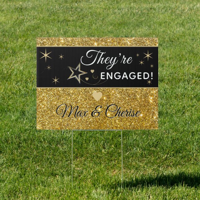 Celebrate! Glitz! Engagement Yard Sign (Insitu)