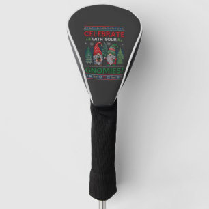 Celebrate Gnomies Christmas Gnomes Trees Reindeer Golf Head Cover