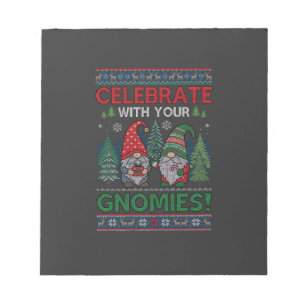 Celebrate Gnomies Christmas Gnomes Trees Reindeer Notepad