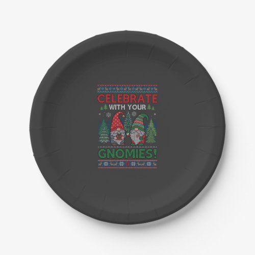 Celebrate Gnomies Christmas Gnomes Trees Reindeer Paper Plates