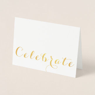 Celebrate! Gold Foil Note Card