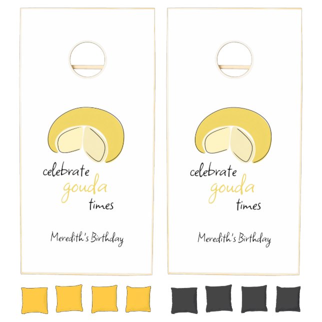 Celebrate Gouda Times Cheese Wheel Birthday Party Cornhole Set (Set)