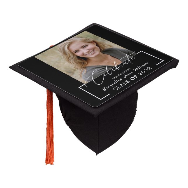 Celebrate Graduating Class of 2032 Add Photo Graduation Cap Topper (Angled)