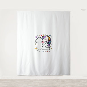 Celebrate Happy 12 Year's Birthday Party For Girl Tapestry