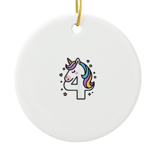 Celebrate Happy 4 Years Old Birthday Party For Gir Ceramic Ornament