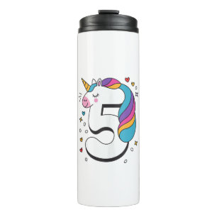 Celebrate Happy 5 Years Old Birthday Party For Gir Thermal Tumbler