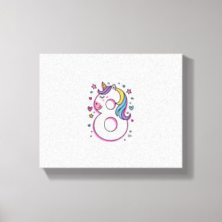 Celebrate Happy 8 Years Old Birthday Party For Gir Canvas Print