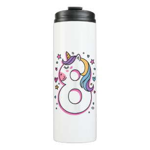 Celebrate Happy 8 Years Old Birthday Party For Gir Thermal Tumbler