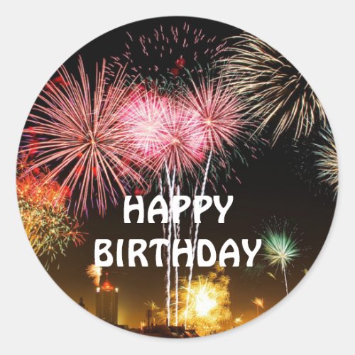 Celebrate Happy Birthday Classic Round Sticker