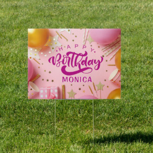Celebrate! Happy Birthday Girl Yard Sign