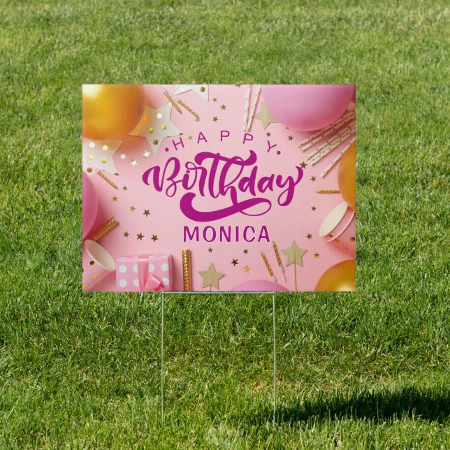Celebrate! Happy Birthday Girl Yard Sign (Insitu)