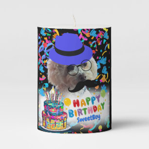 Celebrate Happy Birthday Poodle Candle