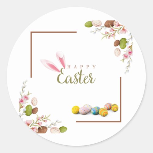 Celebrate happy Easter day Classic Round Sticker