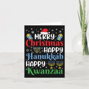 Celebrate Happy Merry Christmas Happy Hanukkah Hap Card