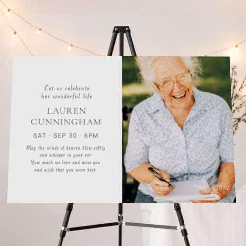 Celebrate Her Life Modern Minimalist Photo Quote Foam Board