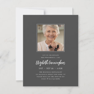 Celebrate Her Wonderful Life Modern Memorial Photo Invitation