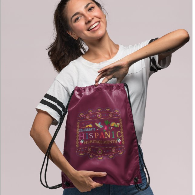 Celebrate Hispanic Heritage Month Design Drawstring Bag (Creator Uploaded)