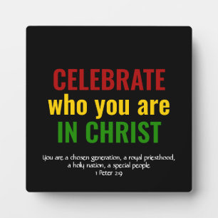 CELEBRATE Identity In Christ BHM Colors Plaque