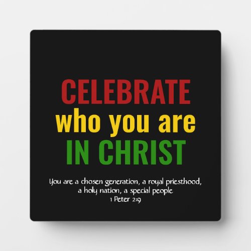 CELEBRATE Identity In Christ BHM Colors Plaque