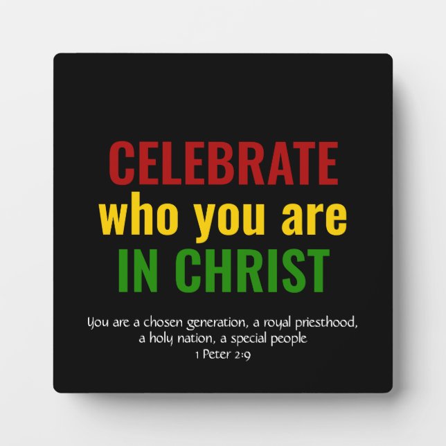 CELEBRATE Identity In Christ BHM Colors Plaque (Front)