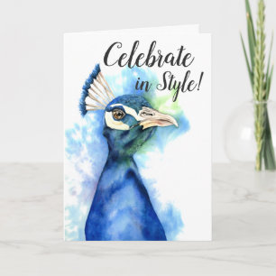 Celebrate in Style   Elegant Peacock Birthday Card