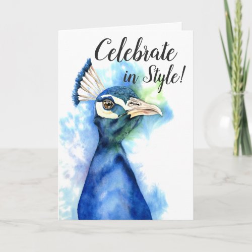Celebrate in Style  Elegant Peacock Birthday Card