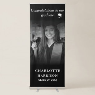 Celebrate in Style with a Modern Graduation Photo Retractable Banner