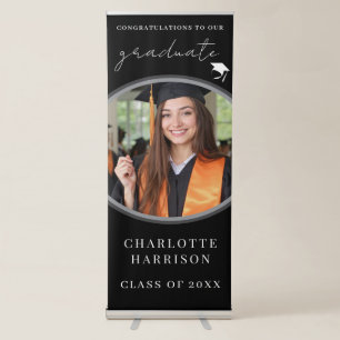 Celebrate in Style with a Modern Graduation Photo Retractable Banner