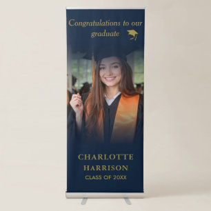 Celebrate in Style with a Modern Graduation Photo Retractable Banner