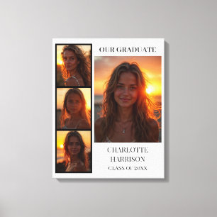Celebrate in Style with Graduation 4-Photo Collage Canvas Print
