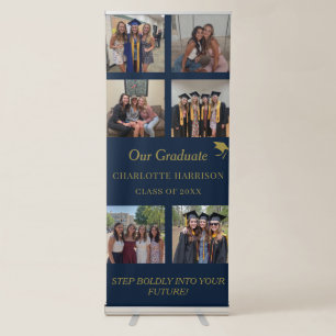 Celebrate in Style with Graduation 6-Photo Collage Retractable Banner