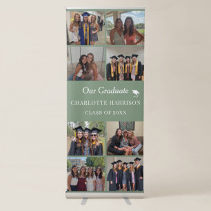 Celebrate in Style with Graduation 8-Photo Collage Retractable Banner