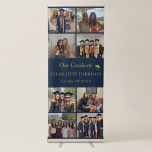 Celebrate in Style with Graduation 8-Photo Collage Retractable Banner