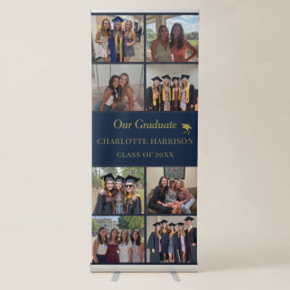 Celebrate in Style with Graduation 8-Photo Collage Retractable Banner