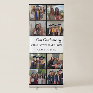 Celebrate in Style with Graduation 8-Photo Collage Retractable Banner