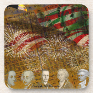 Celebrate Independence Day Beverage Coaster