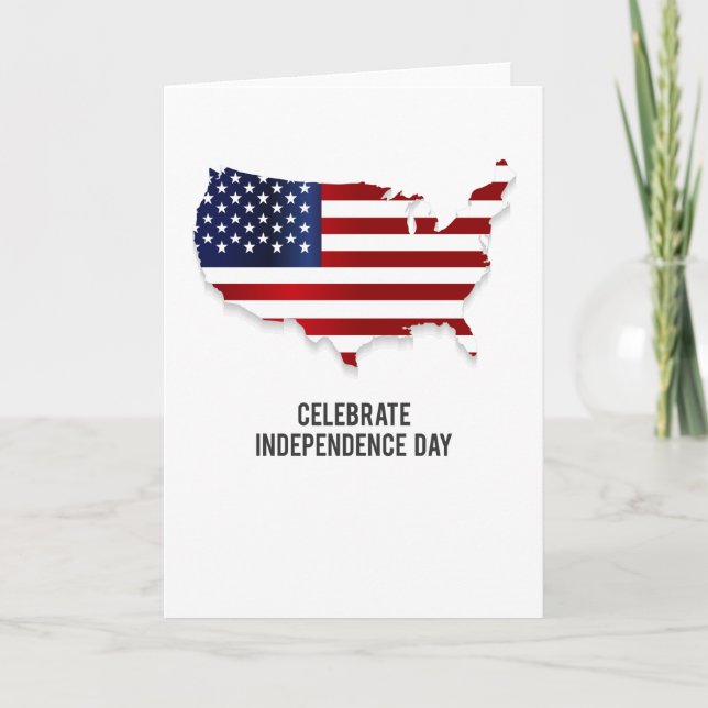 Celebrate Independence Day USA Flag Card (Front)