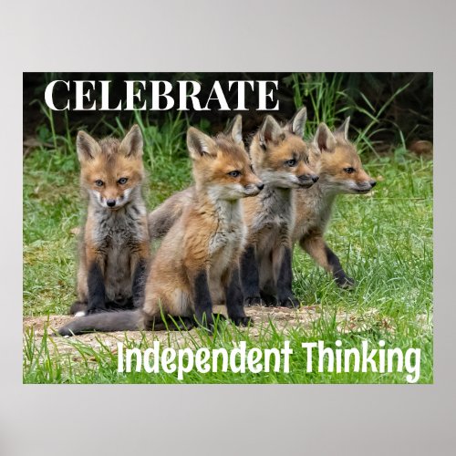 Celebrate Independent Thinking Foxes Poster