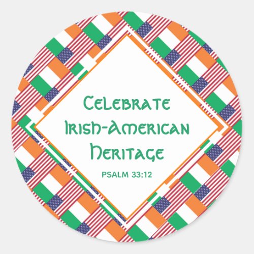CELEBRATE IRISH_AMERICAN HERITAGE Christian Classic Round Sticker