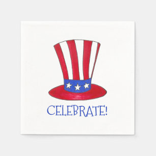 Celebrate July 4th Patriotic Uncle Sam USA America Napkins