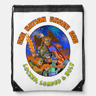 Celebrate July 4th with Jesus Drawstring Bag