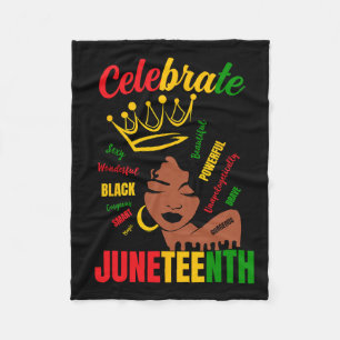 Celebrate Juneteenth 1865 Black History Month Wome Fleece Blanket