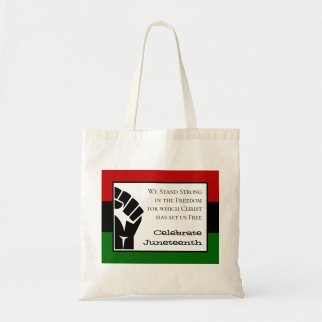 CELEBRATE JUNETEENTH Customizable Christian Verse Tote Bag (Front)