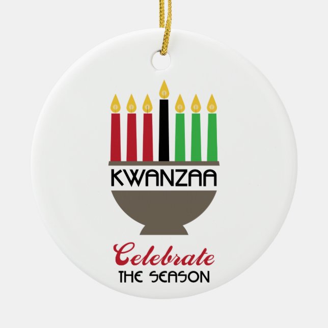 Celebrate Kwanzaa Ceramic Ornament (Front)