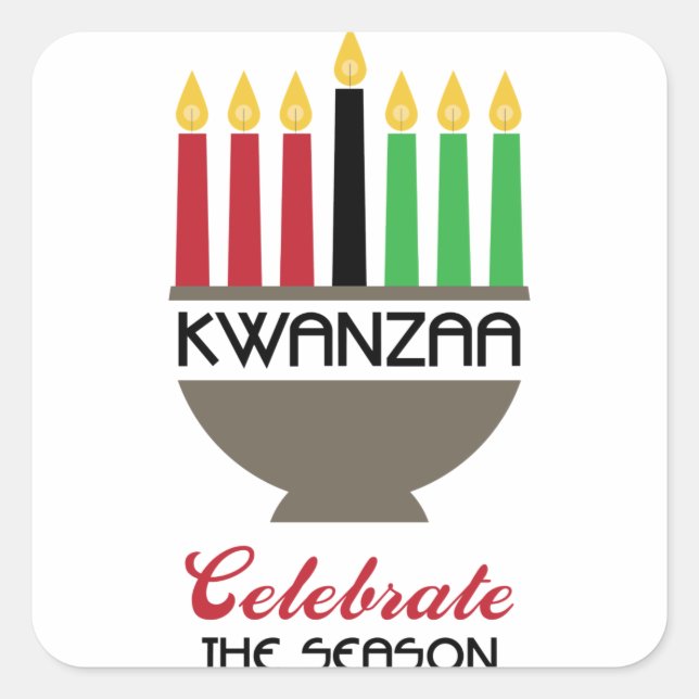 Celebrate Kwanzaa Square Sticker (Front)