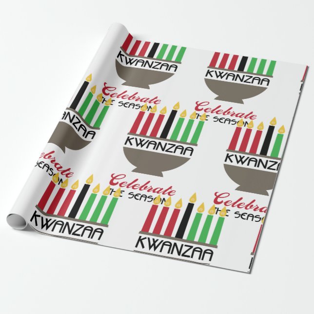 Celebrate Kwanzaa Wrapping Paper (Unrolled)