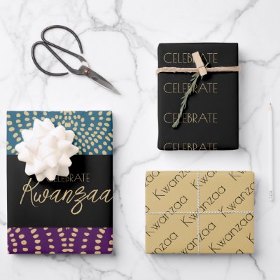 CELEBRATE KWANZAA WRAPPING PAPER SHEETS