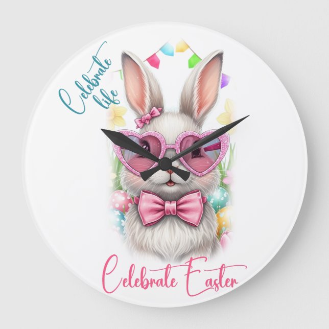 Celebrate life Celebrate Easter Large Clock (Front)