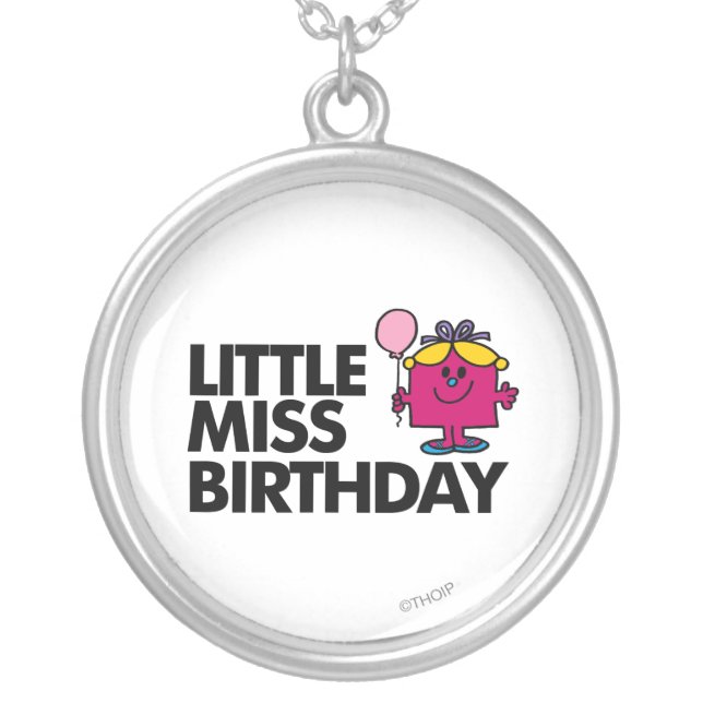Celebrate Little Miss Birthday Silver Plated Necklace (Front)
