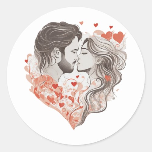 Celebrate love and intimacy beauty of two souls classic round sticker